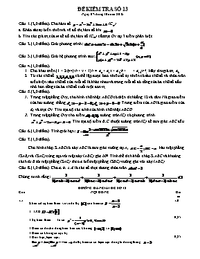 Đề kiểm tra số 13 - Toán 12